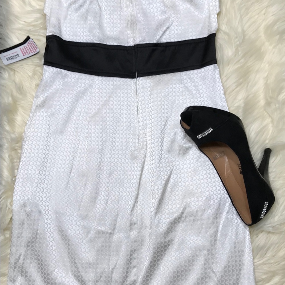 New Teeze Me Strapless Dress White Black Small 5 - Picture 3 of 8